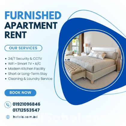 Furnished 2BHK Serviced Apartment for Rent in Bashundhara R/